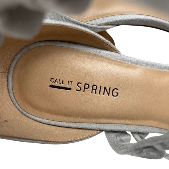Call It Spring Women's Sandals Size 8 Gray Faux Suede Block Heel Ankle Strap - Picture 10 of 11